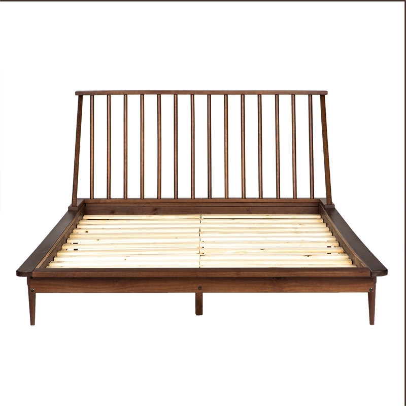 Atlin Designs Modern Wood Queen Spindle Platform Bed in Brown