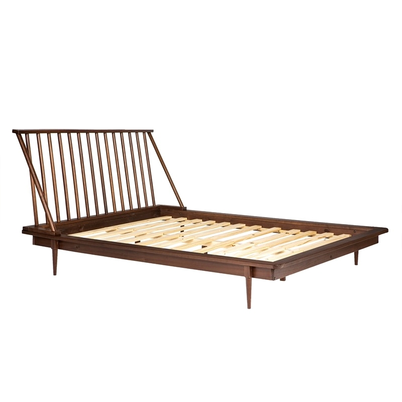 Atlin Designs Modern Wood Queen Spindle Platform Bed in Brown