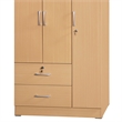Atlin Designs Contemporary 3-Door and 2-Drawer Bedroom Wardrobe in Maple