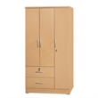 Atlin Designs Contemporary 3-Door and 2-Drawer Bedroom Wardrobe in Maple