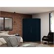 Atlin Designs Contemporary Wood Corner Wardrobe Closet in Midnight Blue