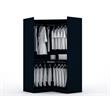 Atlin Designs Contemporary Wood Corner Wardrobe Closet in Midnight Blue