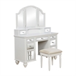 Atlin Designs Contemporary Style Wood 3-Piece Vanity Set in White