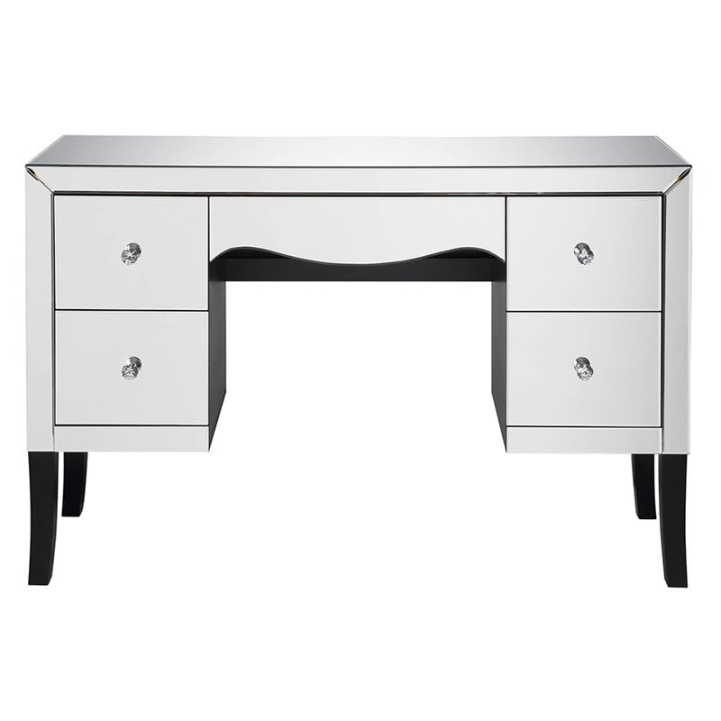 Atlin Designs Contemporary 5 Drawer Mirrored Vanity Table