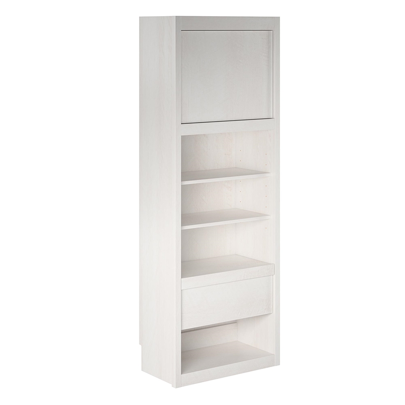 Atlin Designs Murphy Wall Bed Side Cabinet with Pullout Nightstand Ivory Oak