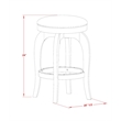 Atlin Designs Wood Linen White Backless Bar Stool Swivel 24