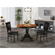 Atlin Designs Antique 3-piece Dining Set with Slatted Chair in Black