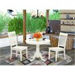 Atlin Designs Antique 3-piece Wood Dining Table Set in Rich Linen White