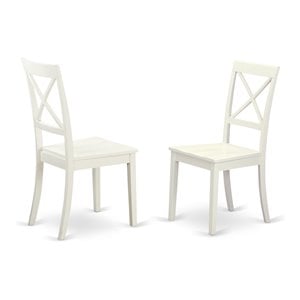 Atlin Designs 11&quot Wood Dining Chairs in Linen White (Set of 2)