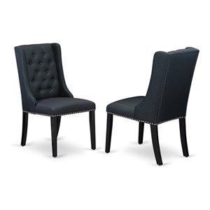 Atlin Designs 38&quot Fabric Dining Chairs in Black (Set of 2)