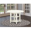 Atlin Designs Wood Dining Table with 2 Shelves in Linen White