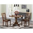Atlin Designs Wood Dining Set with Leather Seat in Mahogany