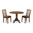 Atlin Designs Wood Dining Set with Leather Seat in Mahogany