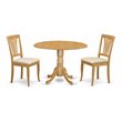 Atlin Designs Wood Dining Set with Fabric Seat in Oak