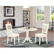 Atlin Designs Wood Dining Set with Linen Seat in Linen White
