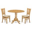 Atlin Designs 3-piece Wood Dining Set with Slat Back Chairs in Oak