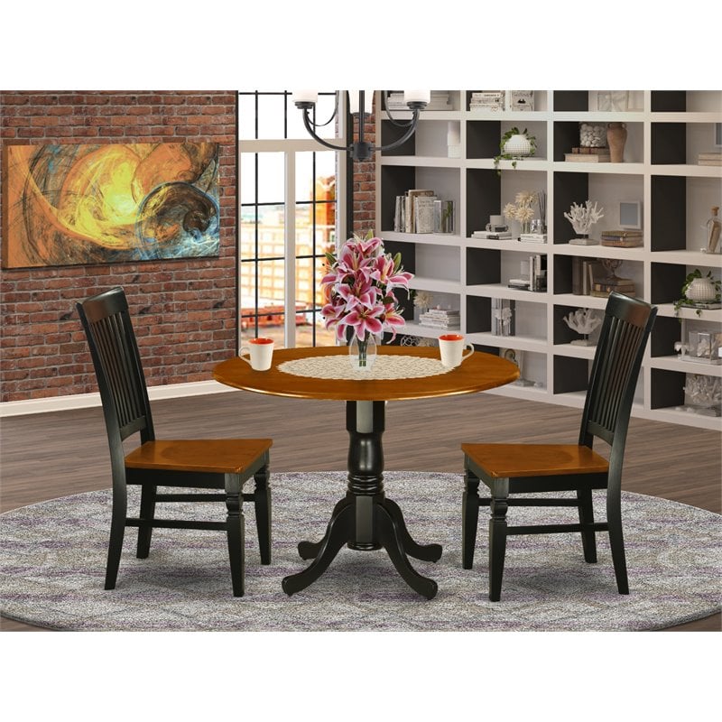 Atlin Designs 3-piece Dining Table and Chairs in Black and Cherry