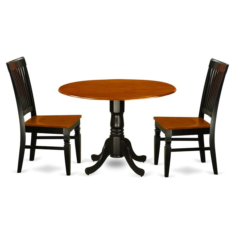 Atlin Designs 3-piece Dining Table and Chairs in Black and Cherry