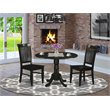 Atlin Designs 3-piece Wood Table and Dining Chair Set in Black
