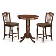 Atlin Designs Wood Mahogany Dining Table and Chair Set Round Linen Seat 36