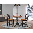 Atlin Designs 3-piece Dining Set with Bar Stools in Black and Cherry