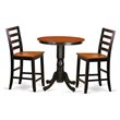 Atlin Designs 3-piece Dining Set with Bar Stools in Black and Cherry