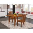 Atlin Designs 3-piece Wood Kitchen Table Set in Saddle Brown