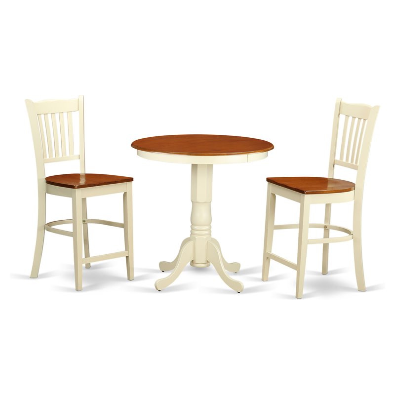 Atlin Designs 3-piece Wood Dining Set in Buttermilk and Cherry