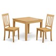 Atlin Designs 3-piece Wood Dining Set with Square Table in Oak