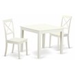 Atlin Designs 3-piece Dining Set with Square Table in Linen White