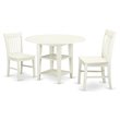 Atlin Designs 3-piece Dining Table and Chair Set in Linen White