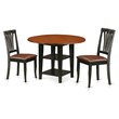 Atlin Designs 3-piece Dining Set with Leather Chairs in Black