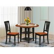 Atlin Designs 3-piece Dining Set with Wood Chairs in Black