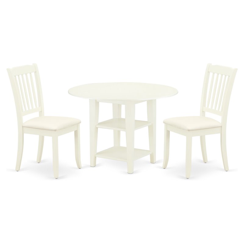 Atlin Designs 3-piece Dining Set with Cushion Seat in White