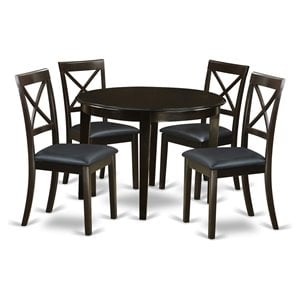 Atlin Designs 5-piece Wood Dining Set with 4 Chairs in Cappuccino