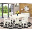 Atlin Designs 5-piece Dining Set with Fabric Seat in Linen White