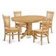 Atlin Designs 5-piece Dining Room Set with Table and 4 Chairs in Oak