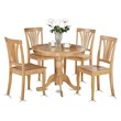 Atlin Designs Antique 5-piece Wood Round Table and Dining Chair Set in Oak