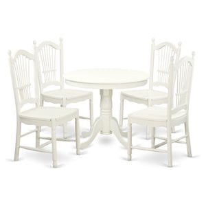 Atlin Designs Antique 5-piece Wood Table and Dinette Chairs in White