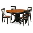 Atlin Designs 5-piece Dining Set with Leather Chairs in Black/Cherry