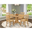 Atlin Designs 5-piece Wood Kitchen Table and Chair Set in Oak
