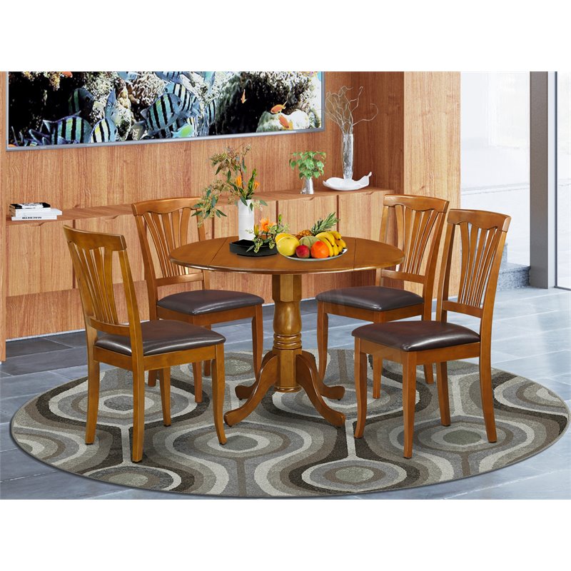 Atlin Designs 3-piece Wood Dining Set in Saddle Brown