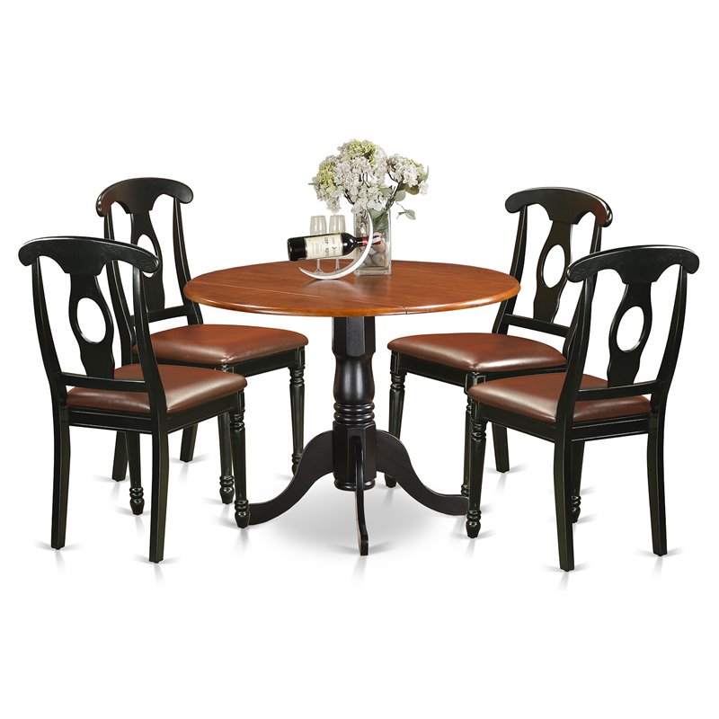 Atlin Designs 5-piece Dining Table and Chair Set in Black/Cherry