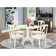 Atlin Designs 5-piece Wood Dining Set with Panel Back in White