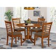 Atlin Designs 5-piece Wood Dining Room Set in Saddle Brown