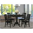 Atlin Designs 5-piece Wood Kitchen Table and Chair Set in Black
