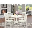 Atlin Designs 5-piece Dining Chair and Round Table Set in White