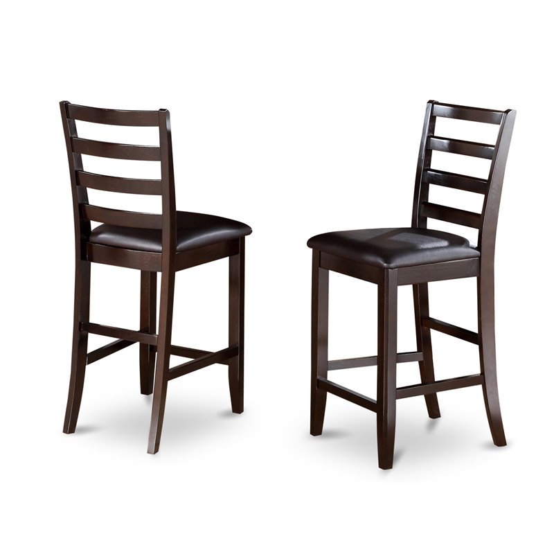 Atlin Designs 5-piece Dining Set w/ Leather Stools in Cappuccino