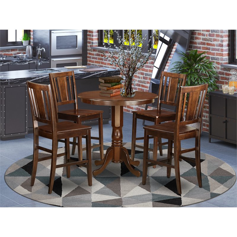 Atlin Designs 5-piece Wood Dining Table Set in Mahogany