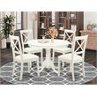 Atlin Designs 5-piece Wood Dining Table Set in Linen White
